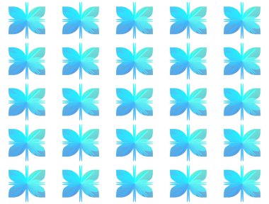 Soyut Mavi ve Teal Gradyan Kelebek Deseni