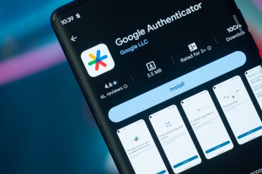 Dhaka, Bangladeş 26 Aralık 2025: Google Authenticator 'ün logosu akıllı telefon ekranında gösteriliyor.