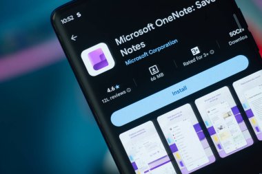 Dhaka, Bangladeş 26 Aralık 2025: iPhone 'da listelenen Microsoft OneNote Uygulama Mağazası dijital not alma ve örgütlenmeyi ön plana çıkardı.