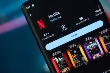 Dhaka, Bangladeş 07 Aralık 2025: Netflix Streaming Service logotype