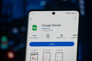 Dhaka, Bangladeş 26 Aralık 2025: Google Sheets, Google tarafından işletilen bir hesap tablosu servisidir..