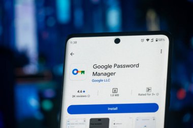 Dhaka, Bangladeş 26 Aralık 2025: Google şifre yöneticisi. Editör fotoğrafı çekildi: