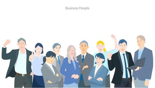 Erkekler ve kadınlar, iş ekipleri için dizüstü bilgisayar işi profesyonelleri illüstrasyon materyali ile zafer pozu veriyorlar.