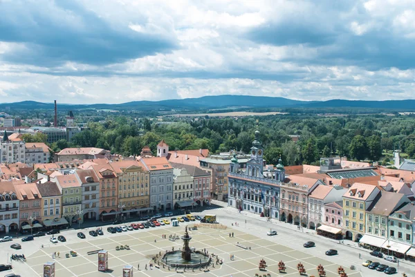 Ceske budejovice, Çek Cumhuriyeti, panoramik manzaralı merkezi kare