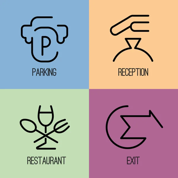 Hotel service pictogrammen — Stockvector