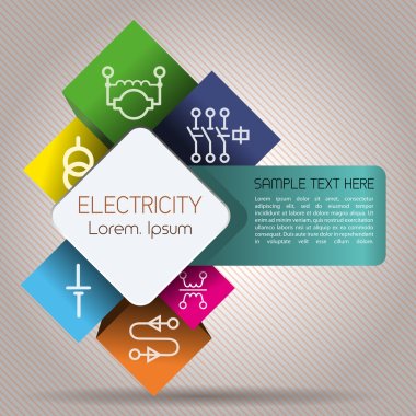 Elektrik güç şebekesinin infografik elemanları
