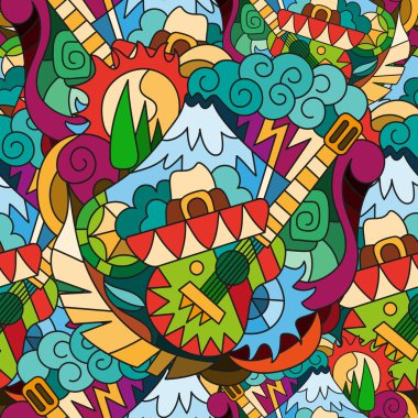 Meksika tarzında kesintisiz parlak desen 