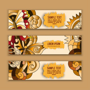 Elle çizilmiş kelebekler ile Afişler 