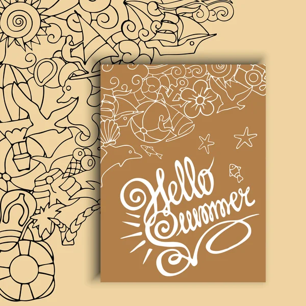 Diseño de tarjetas de verano y vacaciones — Vector de stock
