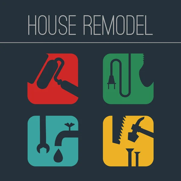 Tema ev onarım veya yeniden şekillendirme simgeleri