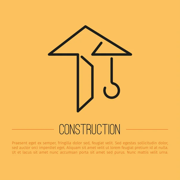 Simple icon with construction crane — Stock Vector