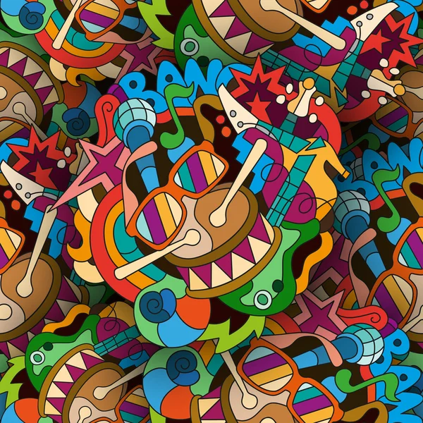 Doodle müzik aletleri ile dikişsiz desen