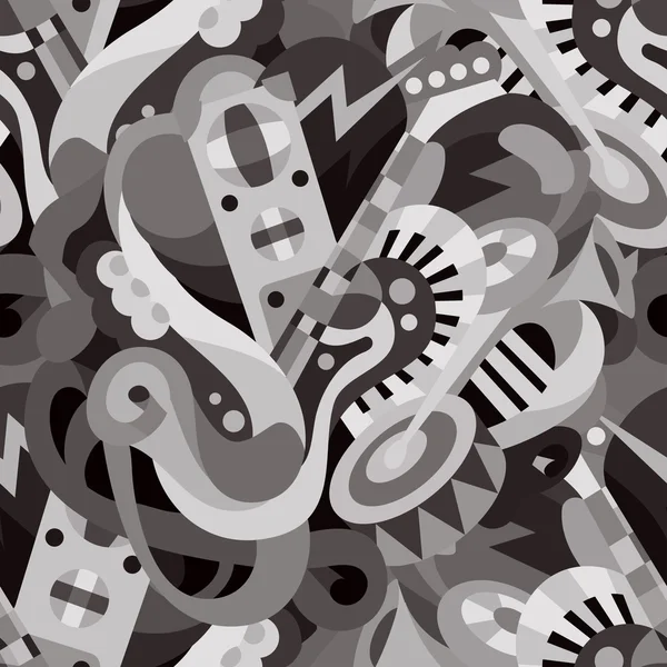 Doodle müzik aletleri ile dikişsiz desen