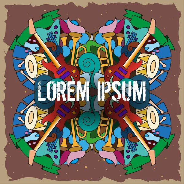 El çizilmiş müzik aletleri ile Kitapçık