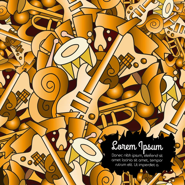 stock vector Seamless pattern with doodle musical instruments