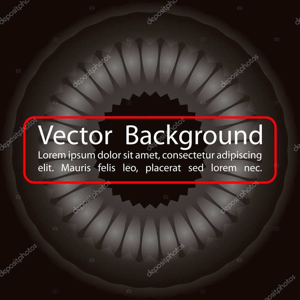 Vector illustration of the object as a mechanism on a dark background in dark colors. For brochure, invitation, cover.