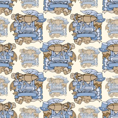 Seamless pattern in style of steampunk clipart