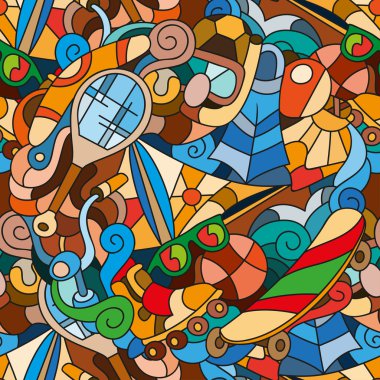 Yaz eğlence, spor için Doodles elemanları