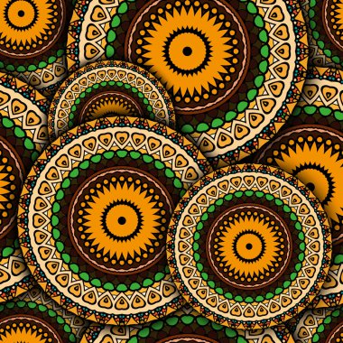 Parlak dairesel süs ile dikişsiz desen