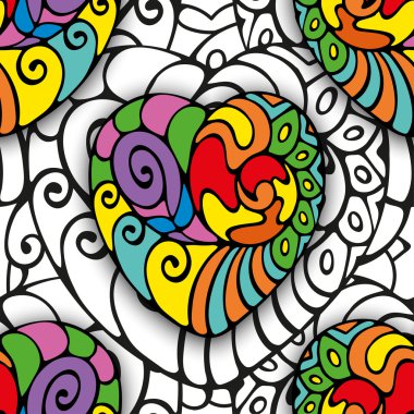 kalpleri ile parlak seamless modeli