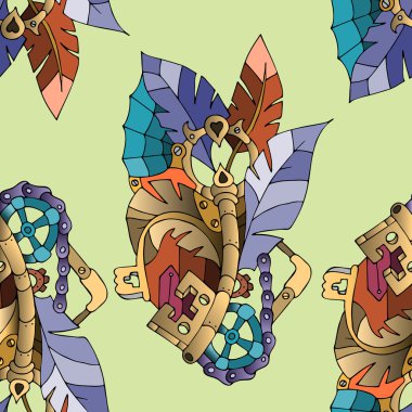 El çizilmiş buhar punk elemanları