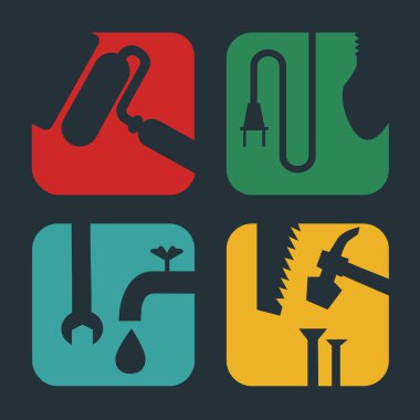 Ev simgelerinin yeniden yapılandırılması seti