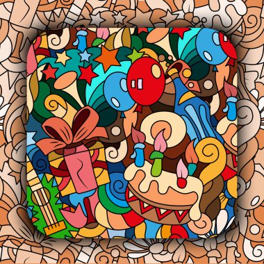 Doğum günü temasında dikişsiz desen