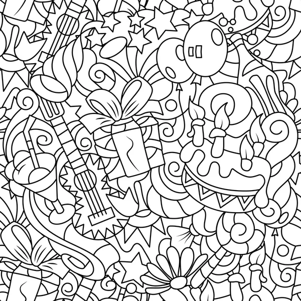 Doğum günü teması sorunsuz monokrom desen 