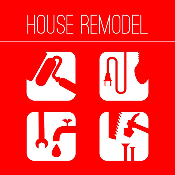 Tema ev onarım veya yeniden şekillendirme simgeleri