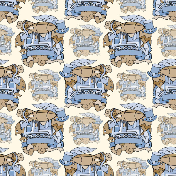 Seamless pattern in style of steampunk