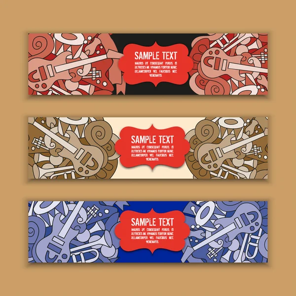 Doodle müzik aletleri ile Afişler