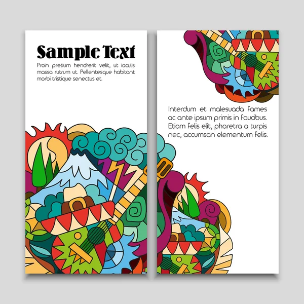 Özgün çizim doodle deseni ile şablonları 