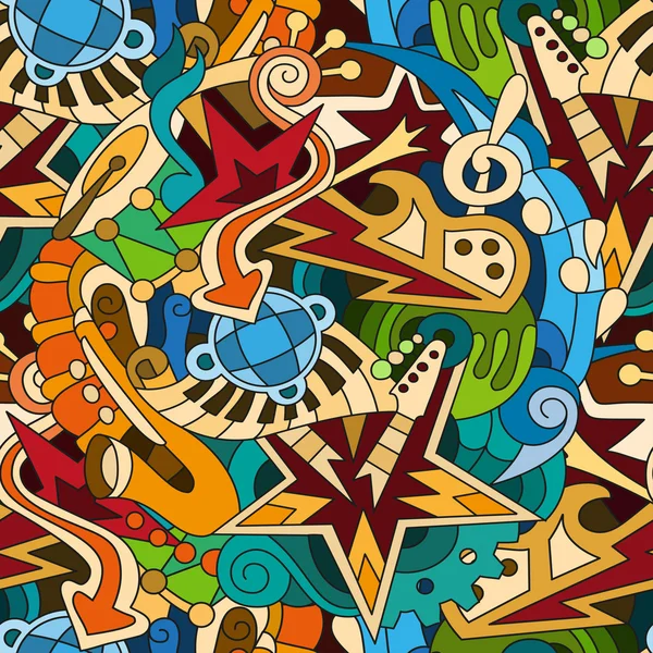 Doodle müzik aletleri ile dikişsiz desen