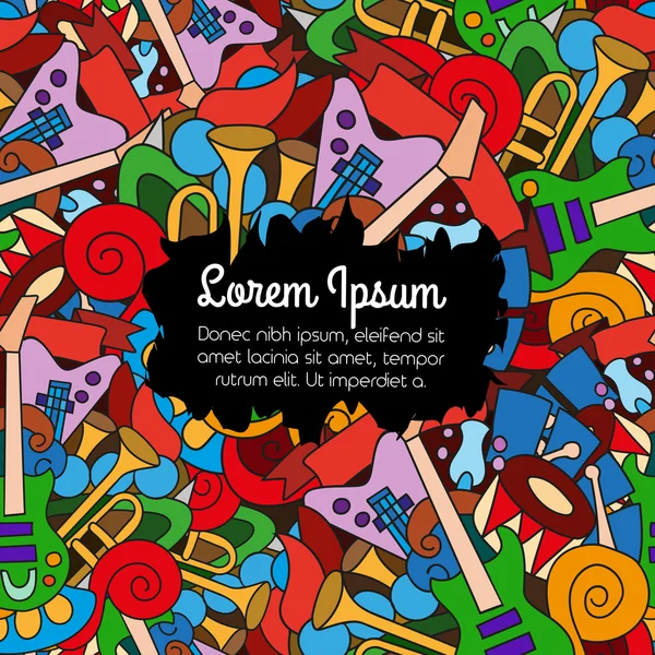 Doodle müzik aletleri ile dikişsiz desen