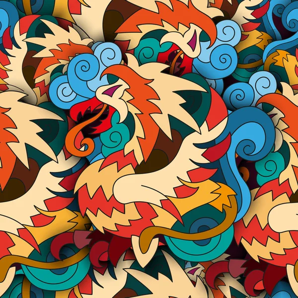 Ejderhalar ile kesintisiz parlak desen 