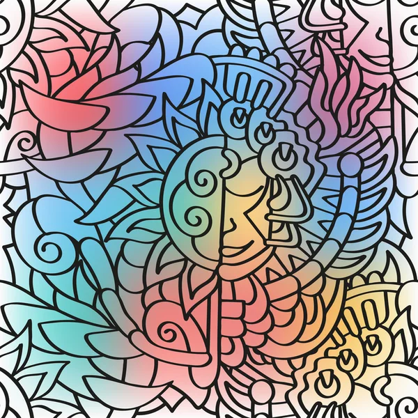 Composition abstraite de doodle motif sans couture — Image vectorielle