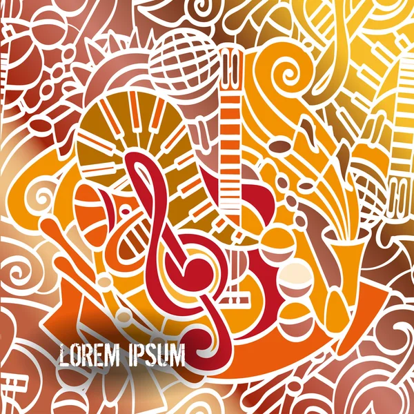 Doodle müzik aletleri ile dikişsiz desen