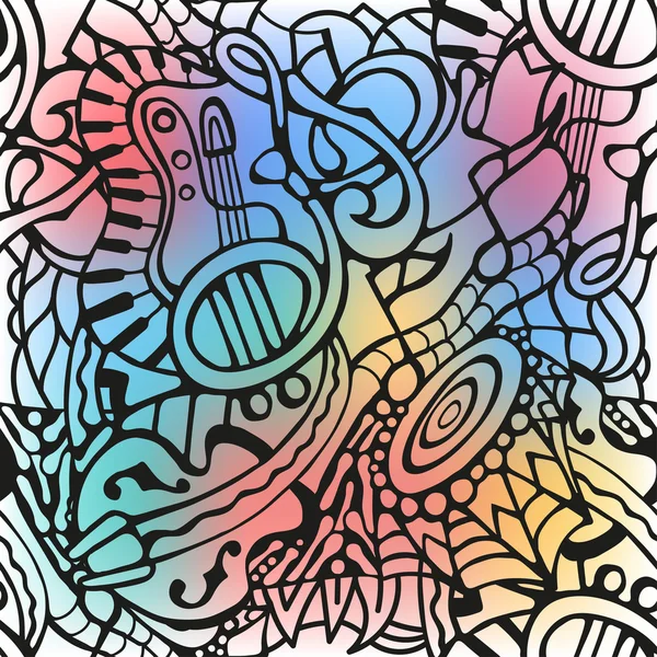 Doodle müzik aletleri ile dikişsiz desen