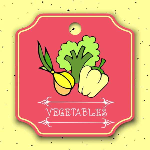 El çizmek sebze ile Parlak etiket 