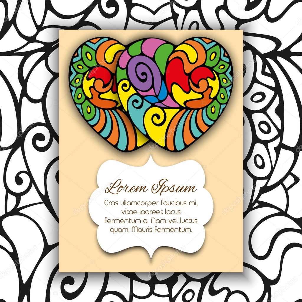Bright template for invitation and greeting card 