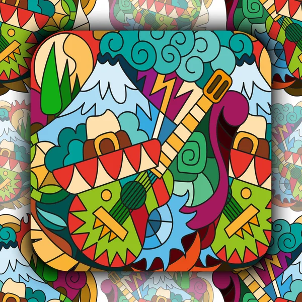 Meksikalı elemanları ile dikişsiz desen 