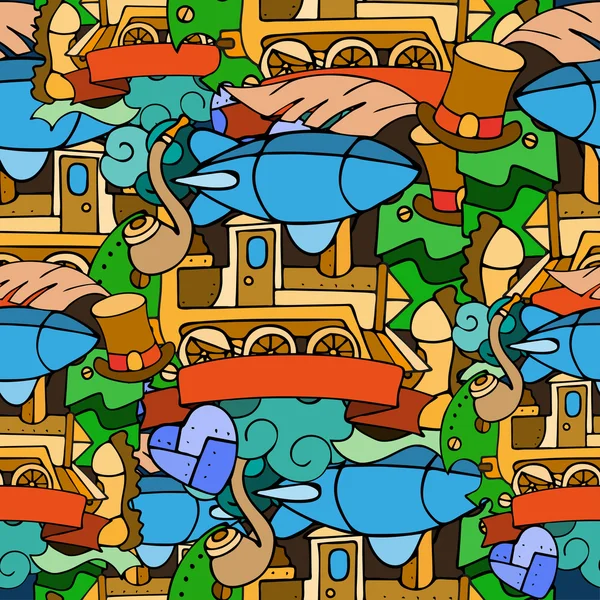 Buhar punk elemanları ile dikişsiz desen