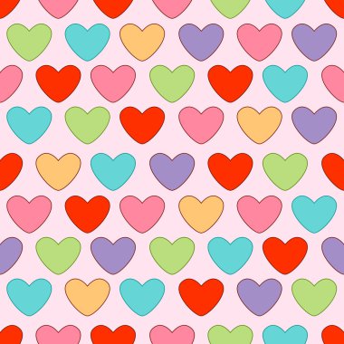 Küçük renkli kalpler sorunsuz desen