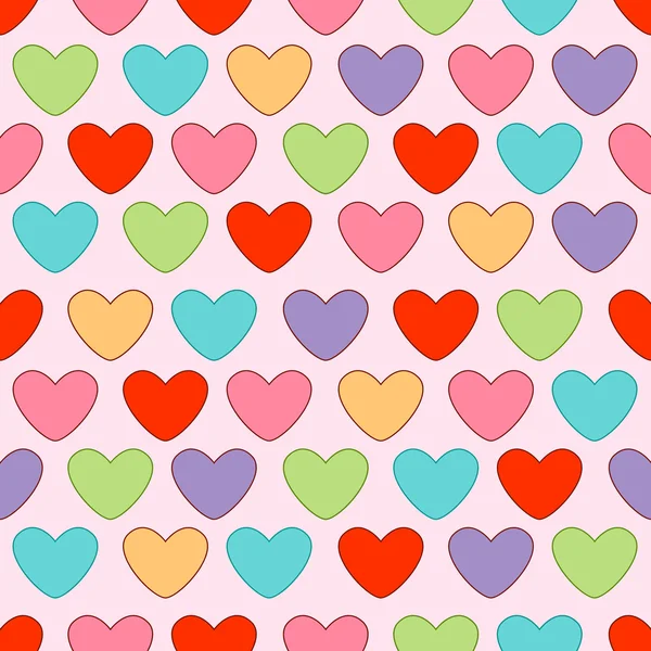 Little colorful hearts seamless pattern — Stock Vector