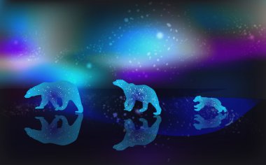 Star bears migrate in search of a better life. clipart