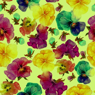 Çiçek deseni ve Yazdır, suluboya resim üzerinde yeşil izole etmek