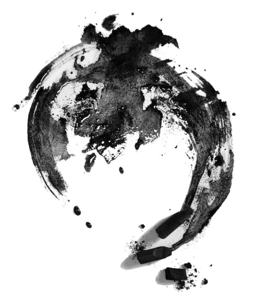 Чорні Стиснені Вугільні Палички Малювання Білому Тлі — стокове фото