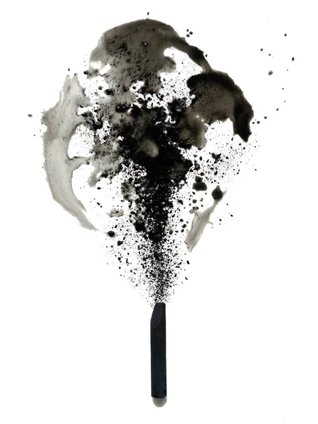 白い背景に描くための黒の圧縮炭棒 — ストック写真