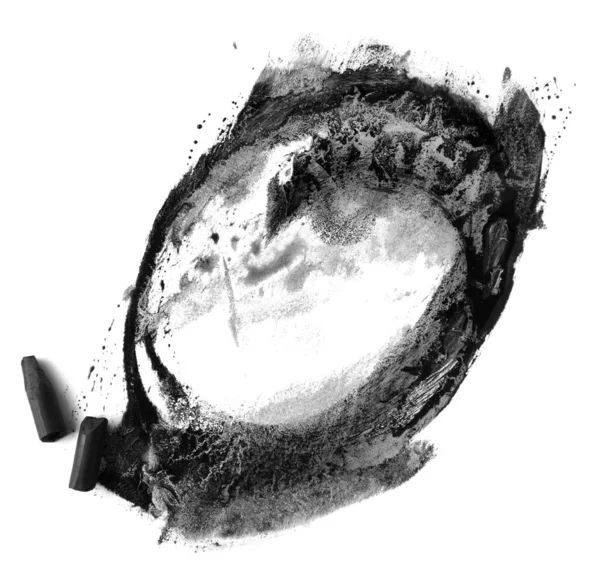 Чорні Стиснені Вугільні Палички Малювання Білому Тлі — стокове фото