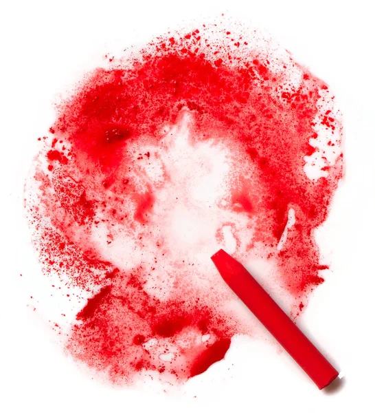 Κόκκινο Παστέλ Αφηρημένη Θολούρα Και Κιμωλία Χρώματος Λευκό Φόντο — Φωτογραφία Αρχείου